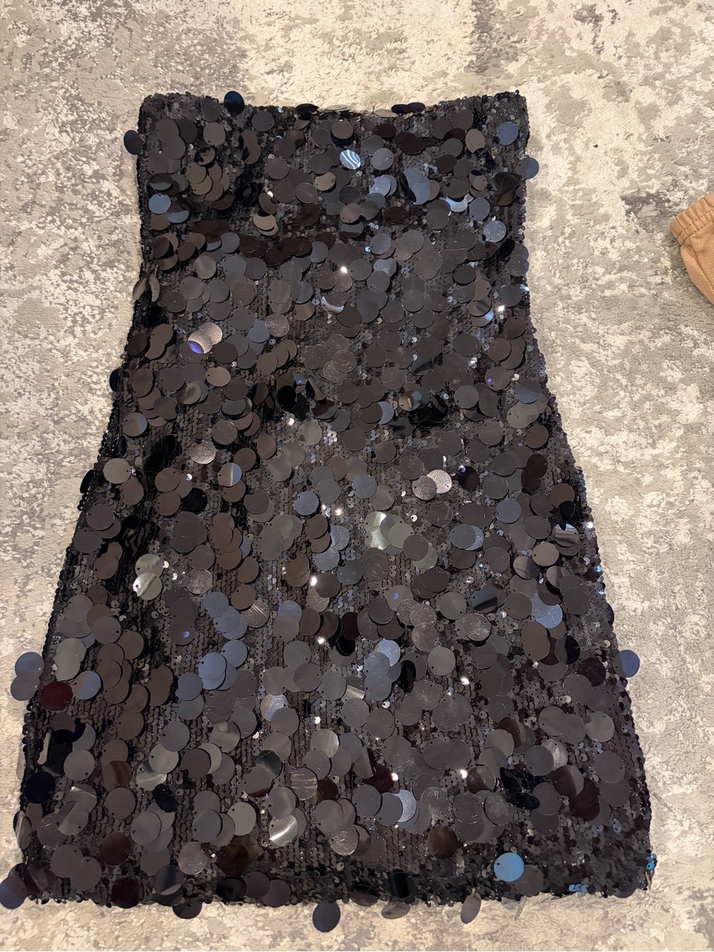 White foxBlack Sequin Strapless Mini Dress